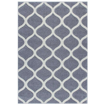 Portland 1095 1 Modern Geometric Arabesque Trellis Carved Durable Short Pile Grey/Cream Rug-Melrose-Rug Love - The Most Loved Rug Store